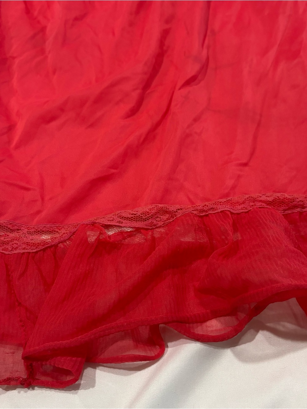 Vintage Coral Pink Slip Skirt Womens S/M Feminine Romantic Coquette Victorian - Picture 2 of 5